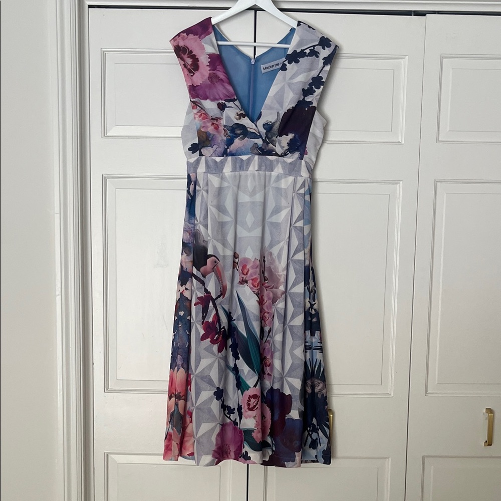 Mackenzie Mode Multicolor Floral Midi Dress
